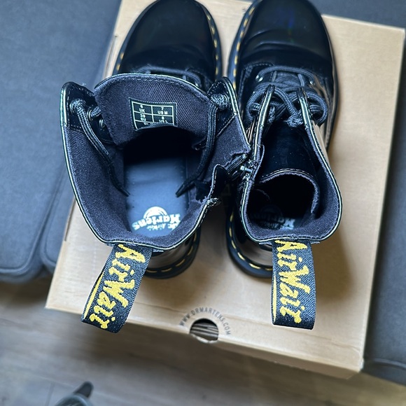 Dr Martens Docs Jason Gunmetal Hologram Platform Combat Boots - Picture 4 of 5